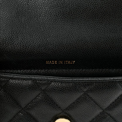 Chanel Caviar Quilted Flap Phone Holder With Chain Black 8 of 14