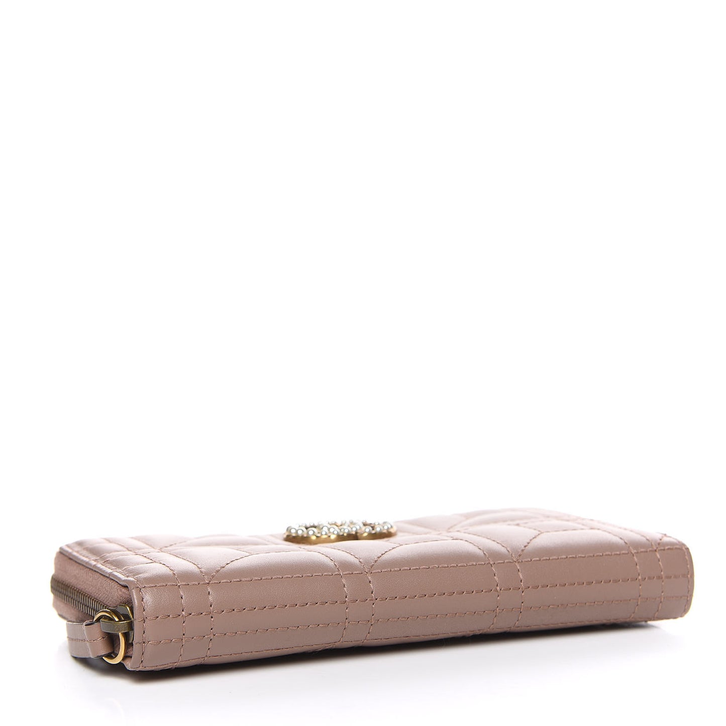 Calfskin Matelasse Pearly GG Marmont Zip Around Wallet Porcelain Rose