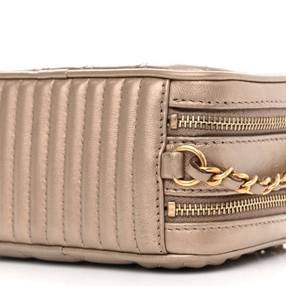 Chanel Metallic Lambskin Mini Coco Boy Camera Case Dark Gold 11 of 12