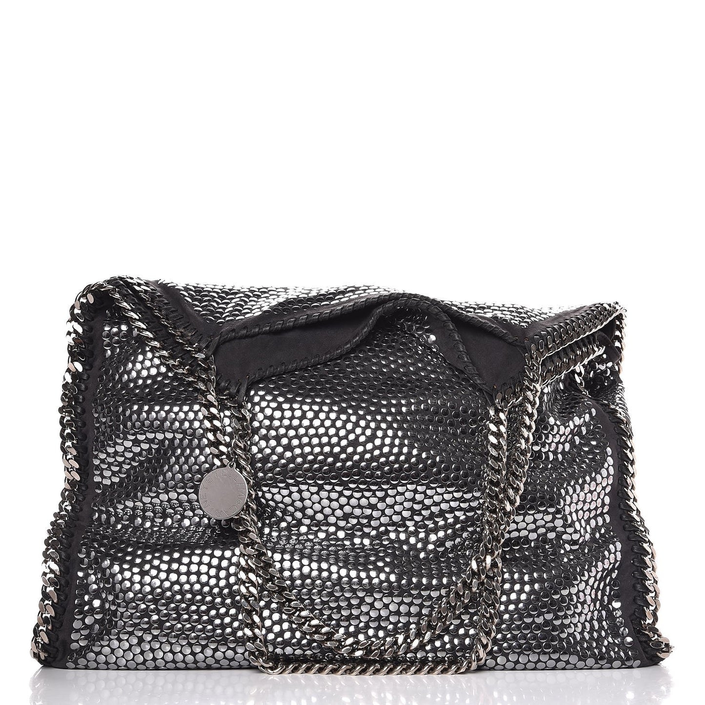 Studded Eco Suede Falabella Tote Black