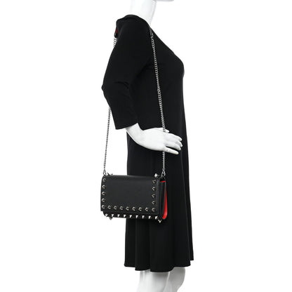Christian Louboutin Calfskin Empire Maxi Spikes Paloma Clutch Black 2 of 11