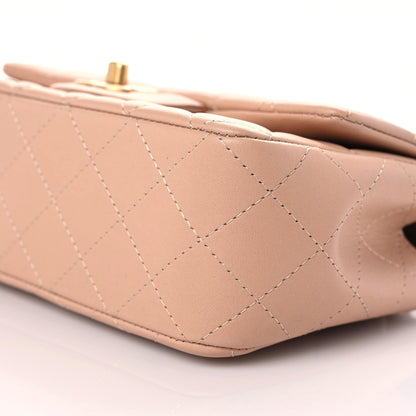Chanel Lambskin Quilted Mini Top Handle Rectangular Flap Beige 6 of 10