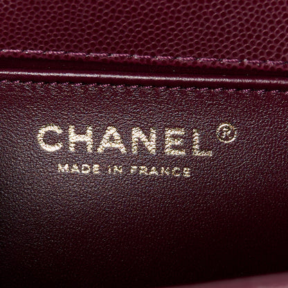 Chanel Caviar Quilted Medium Top Handle Boy Flap Burgundy 6 of 12