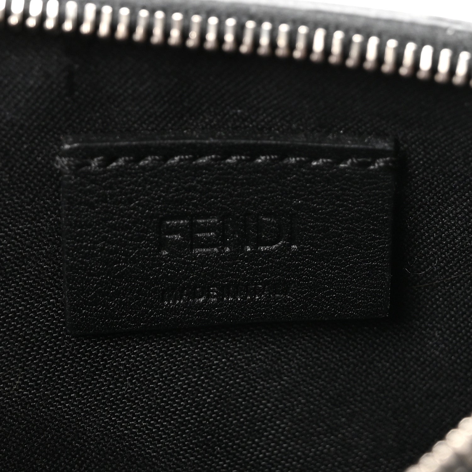 Fendi Vitello Dolce Mink Fur Hypnoteyes Zip Card Holder Black Yellow 6 of 7