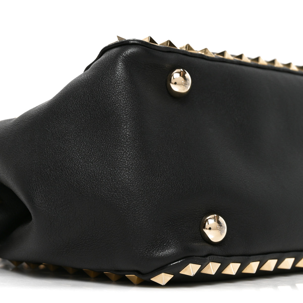 Valentino Garavani Vitello Small Rockstud Double Handle Tote Black 8 of 9