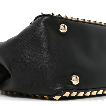 Valentino Garavani Vitello Small Rockstud Double Handle Tote Black 8 of 9