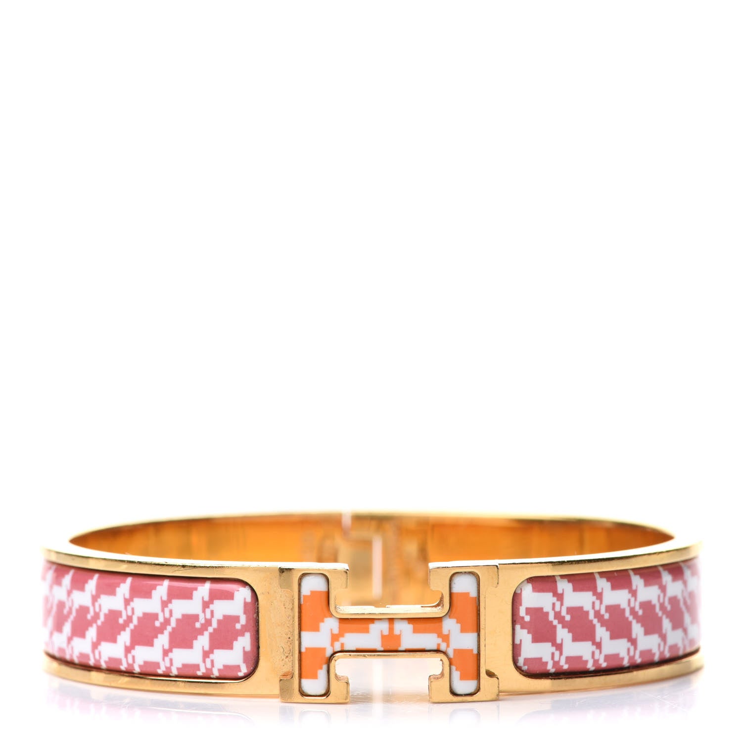 Hermes Enamel Cheval Pixel Narrow Clic Clac H Bracelet PM Terre Orange 1 of 7