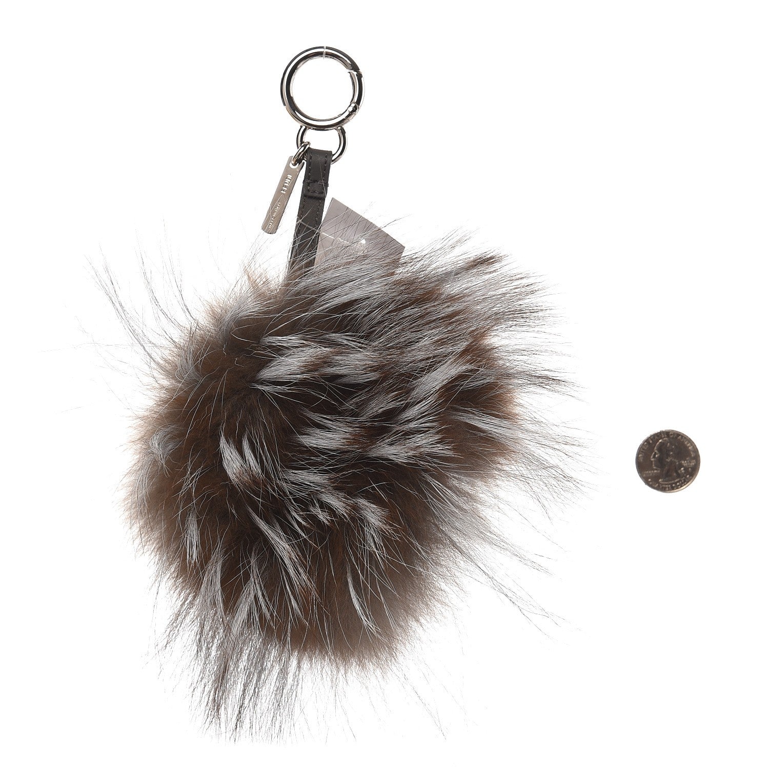 Fendi Fox Mink Rabbit Fur Freak Monster Bag Bug Charm Grey 2 of 3