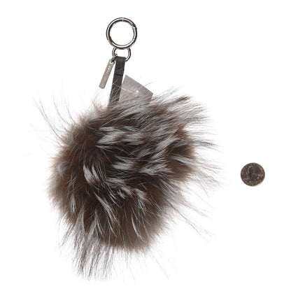 Fendi Fox Mink Rabbit Fur Freak Monster Bag Bug Charm Grey 2 of 3
