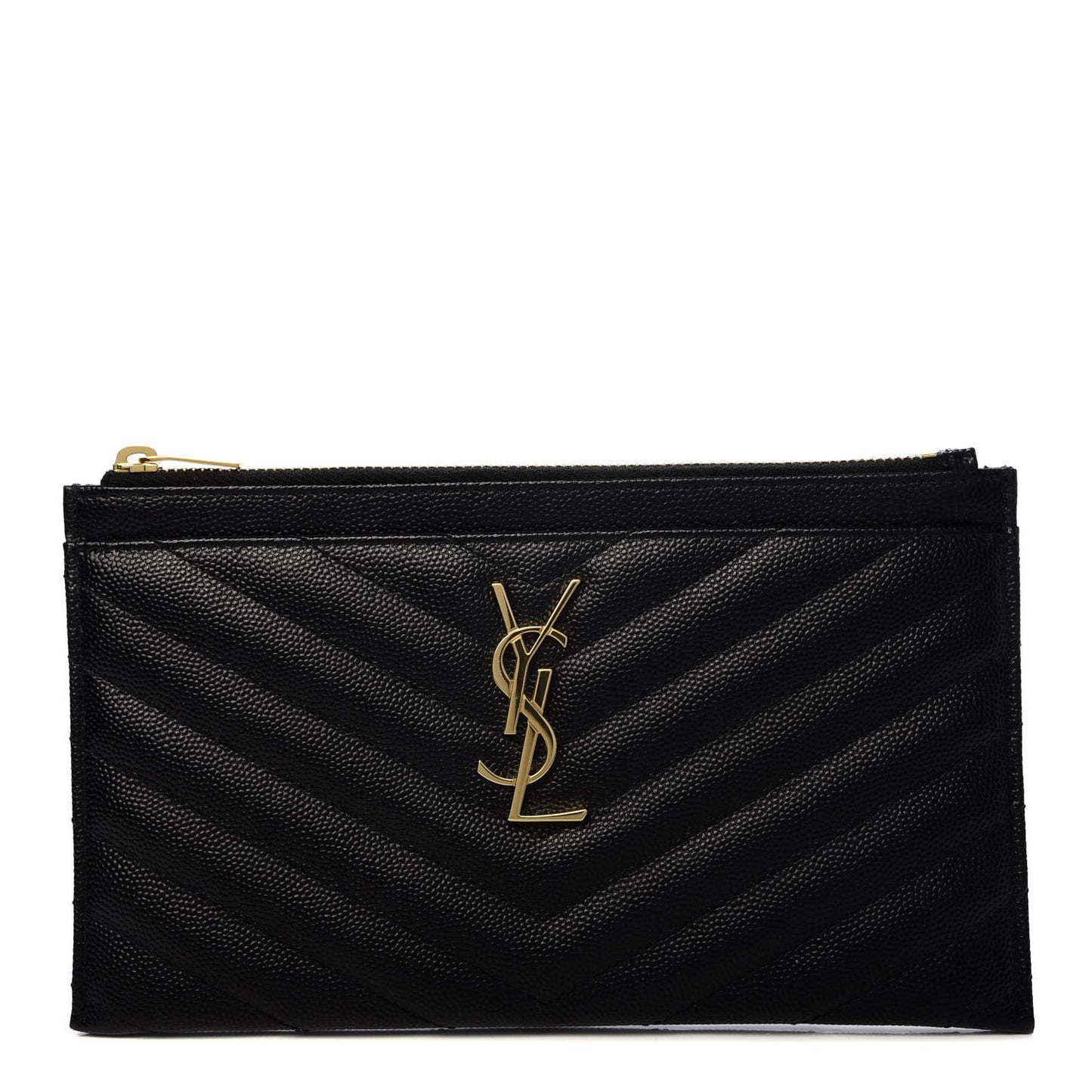 Grain De Poudre Chevron Monogram Bill Pouch Black