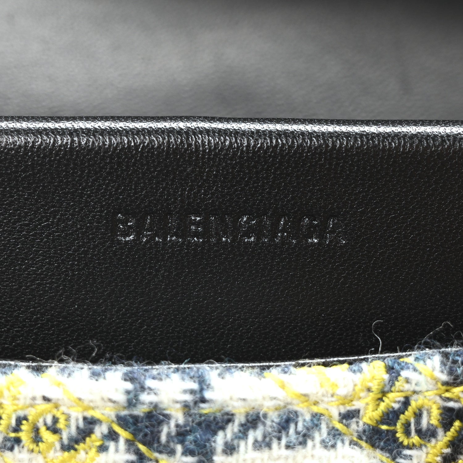Balenciaga Wool Plaid Diagonal Allover Logo Matelasse M BB Round Shoulder Bag Green Blue Yellow 6 of 9