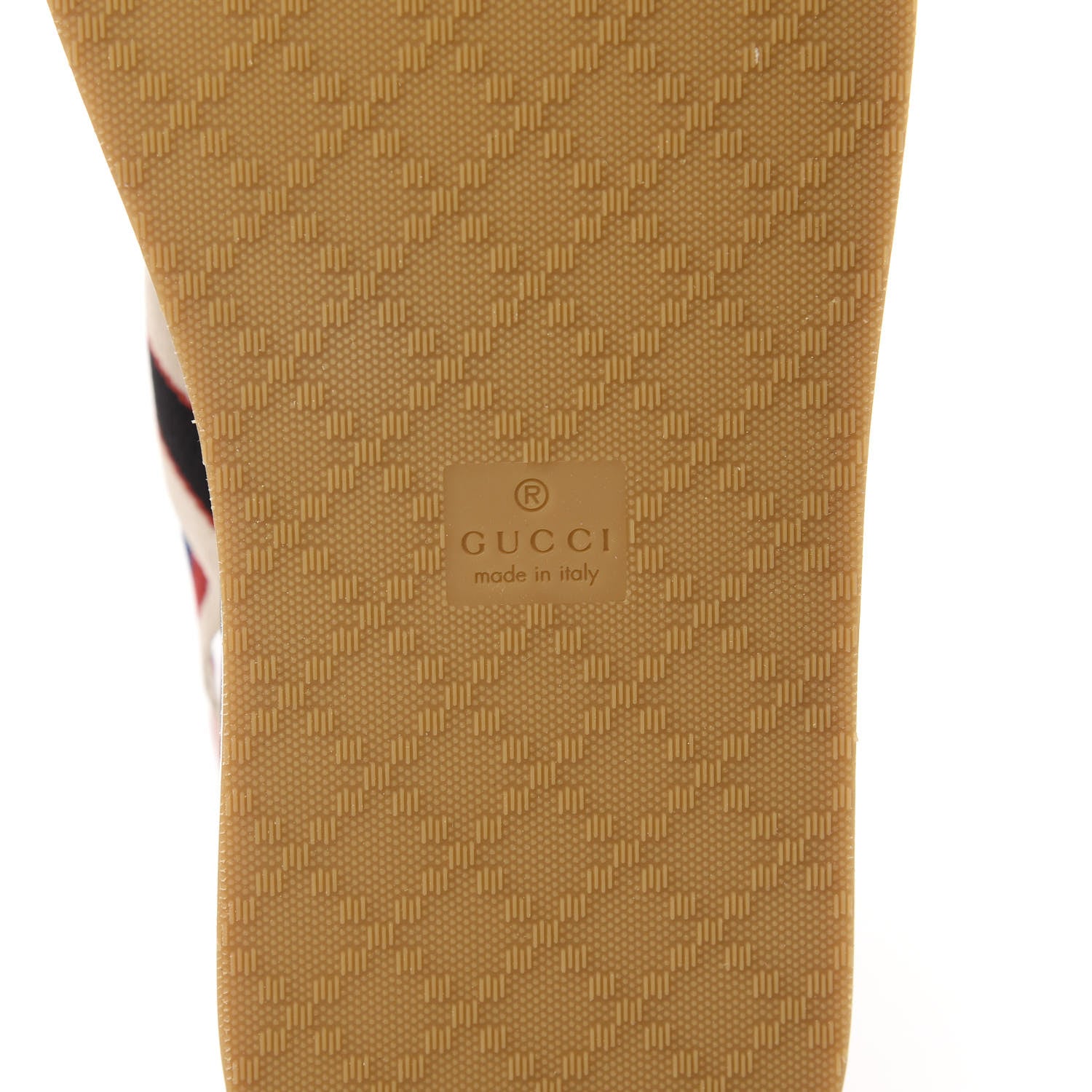 Gucci Nylon Stripe Logo Sylvie Web Platform Slingback Sandals 37 Green Red Ecru 7 of 9