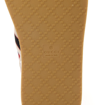 Gucci Nylon Stripe Logo Sylvie Web Platform Slingback Sandals 37 Green Red Ecru 7 of 9