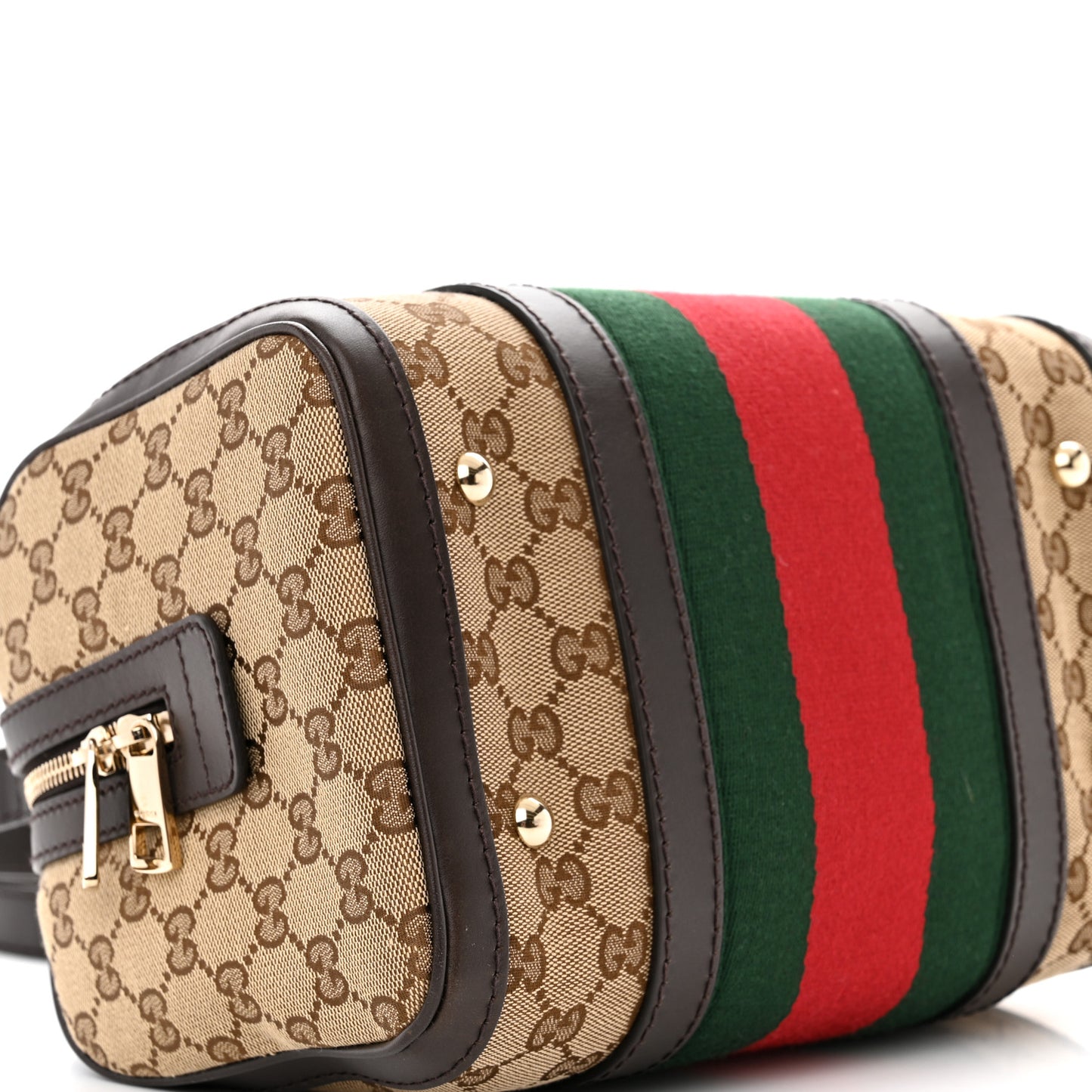 Monogram Vintage Web Small Boston Dark Brown