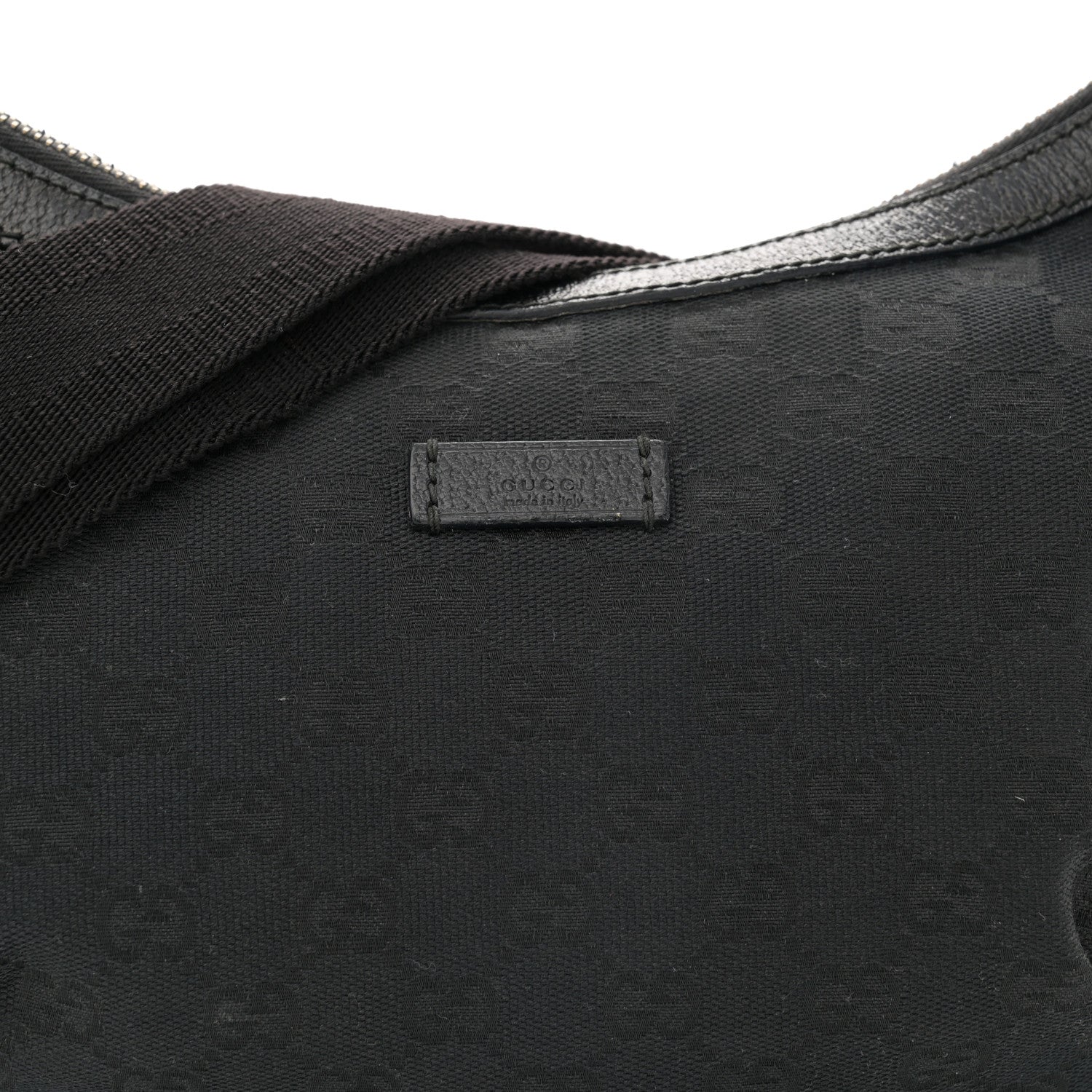 Gucci Monogram Medium Half Moon Hobo Black 7 of 10