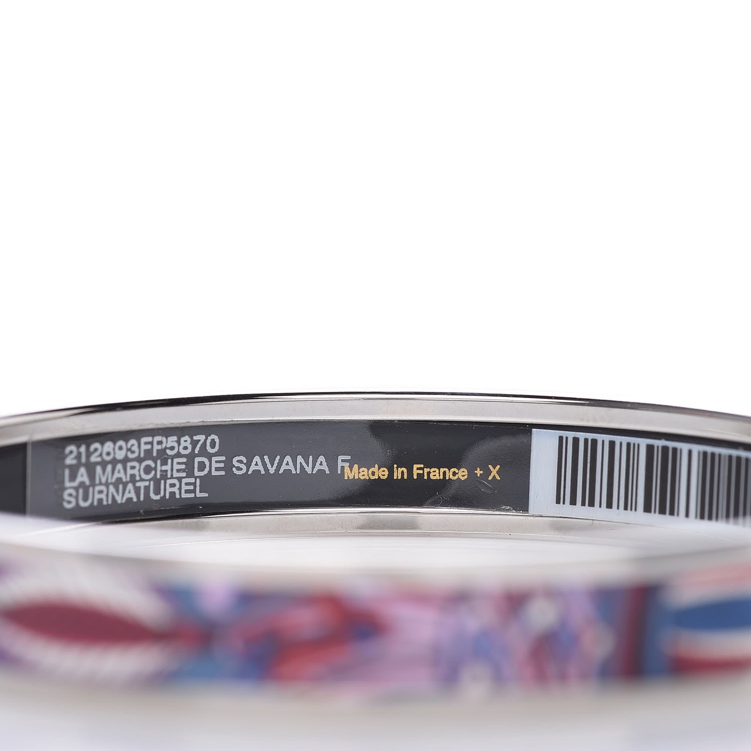 Hermes Enamel Printed Narrow Le Marche De Savana Bracelet 70 Surnatural 4 of 4