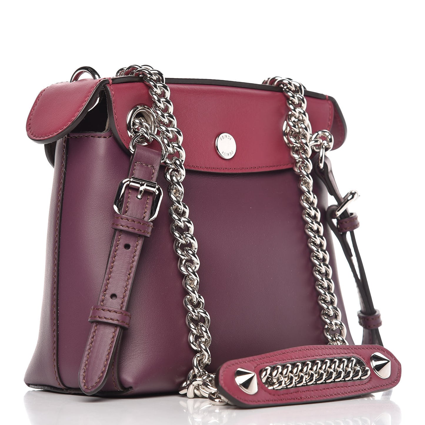 Vitello Century Pearl Bi-Color Scalloped Mini Back to School Backpack Amarone Black Cherry