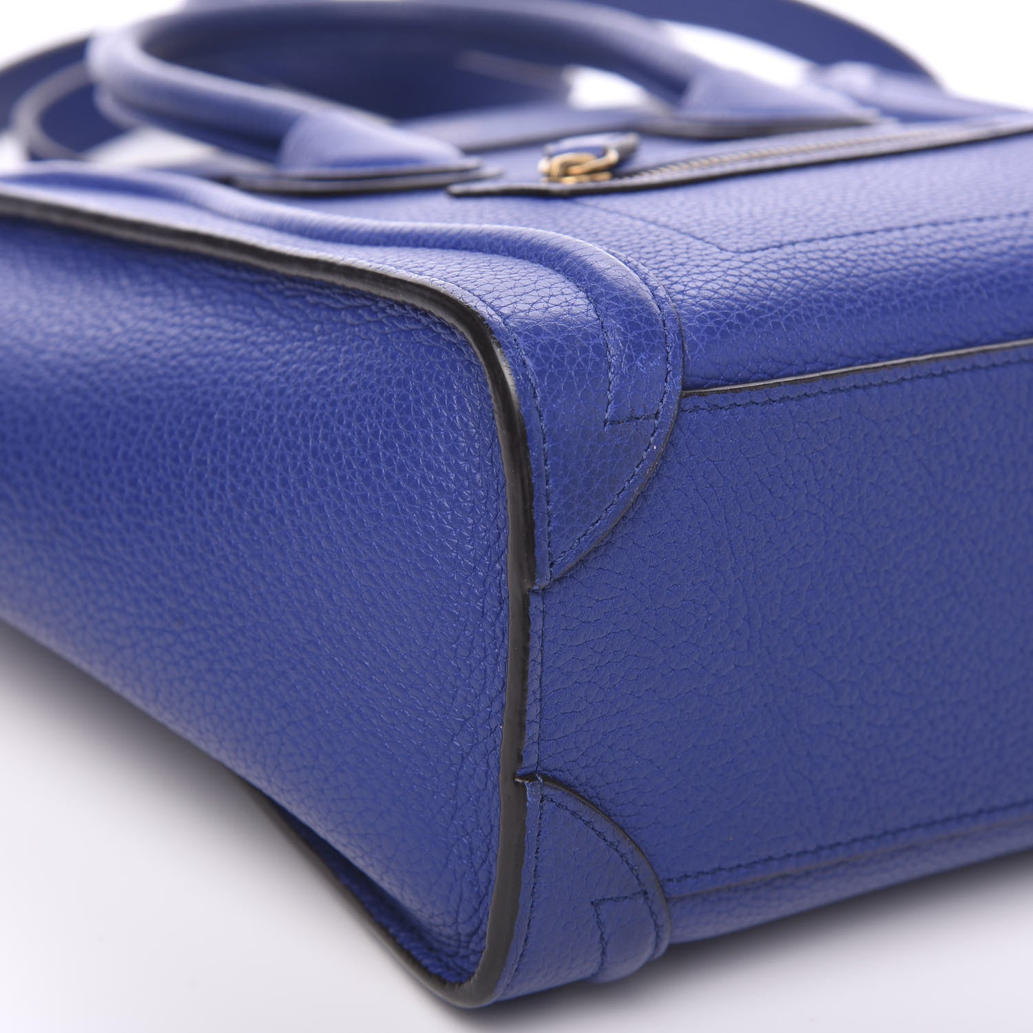 Celine Drummed Calfskin Nano Luggage Indigo 6 of 8