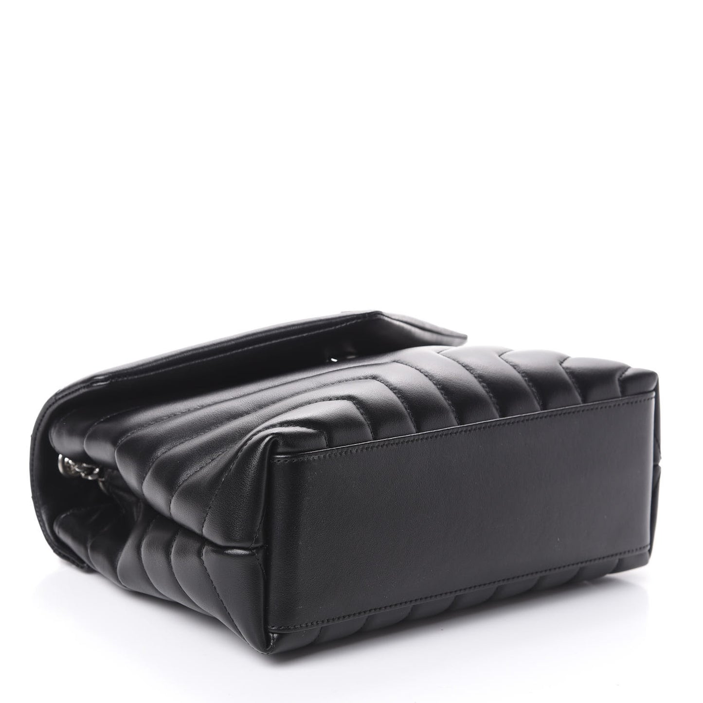 Calfskin Y Quilted Monogram Small Loulou Chain Satchel Black