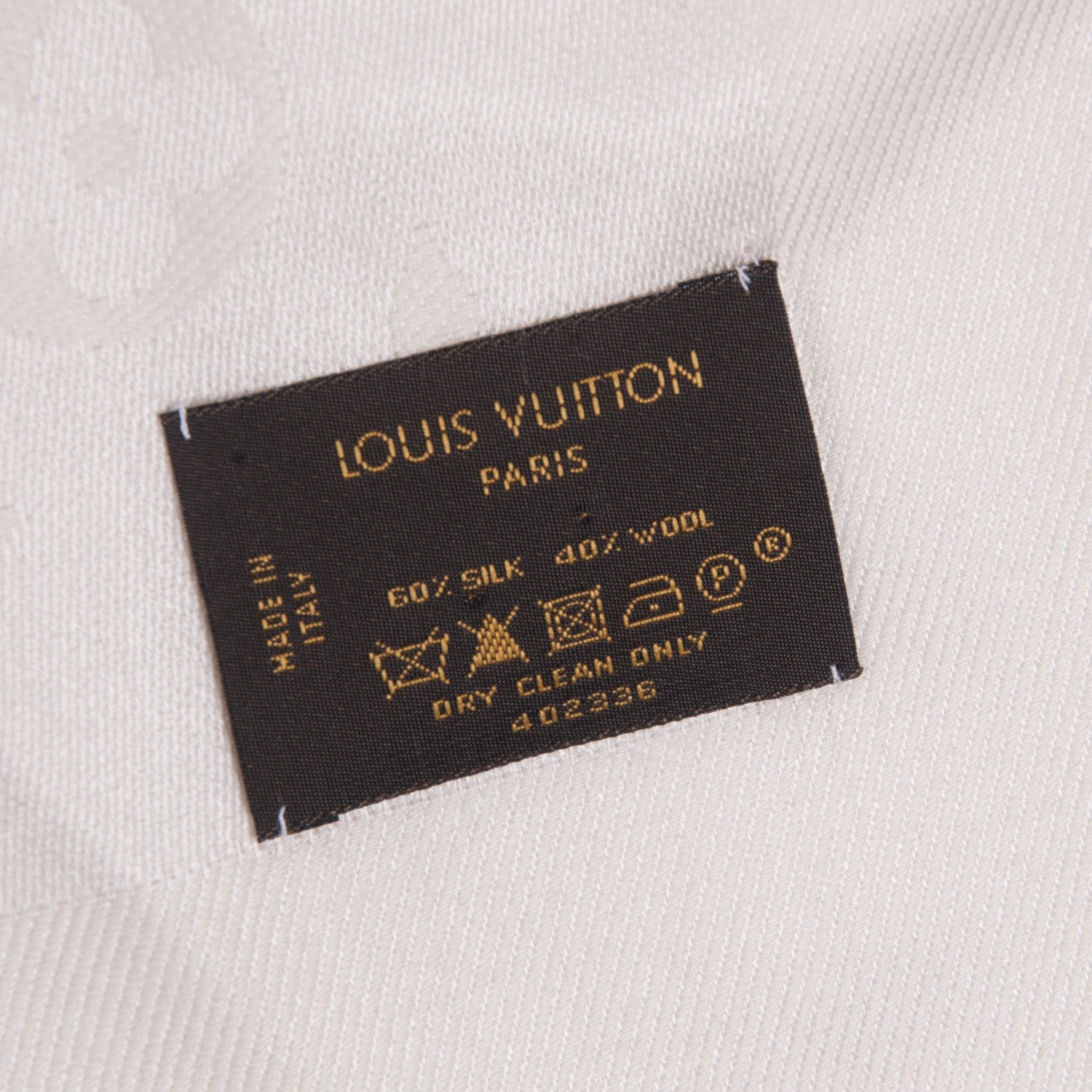 Louis Vuitton Wool Silk Monogram Shawl White 6 of 8