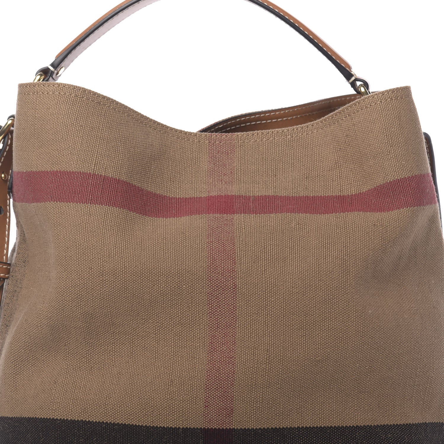 Burberry Canvas Mega Check Medium Ashby Hobo Black 9 of 11