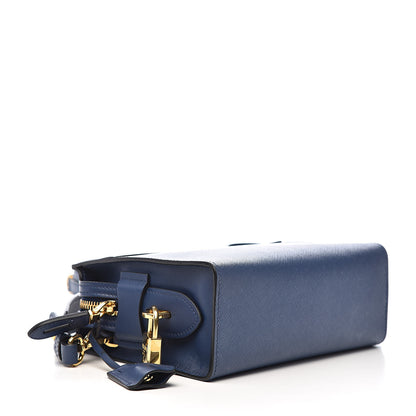 Prada Saffiano City Calfskin Esplanade Crossbody Bag Bleuette 4 of 9