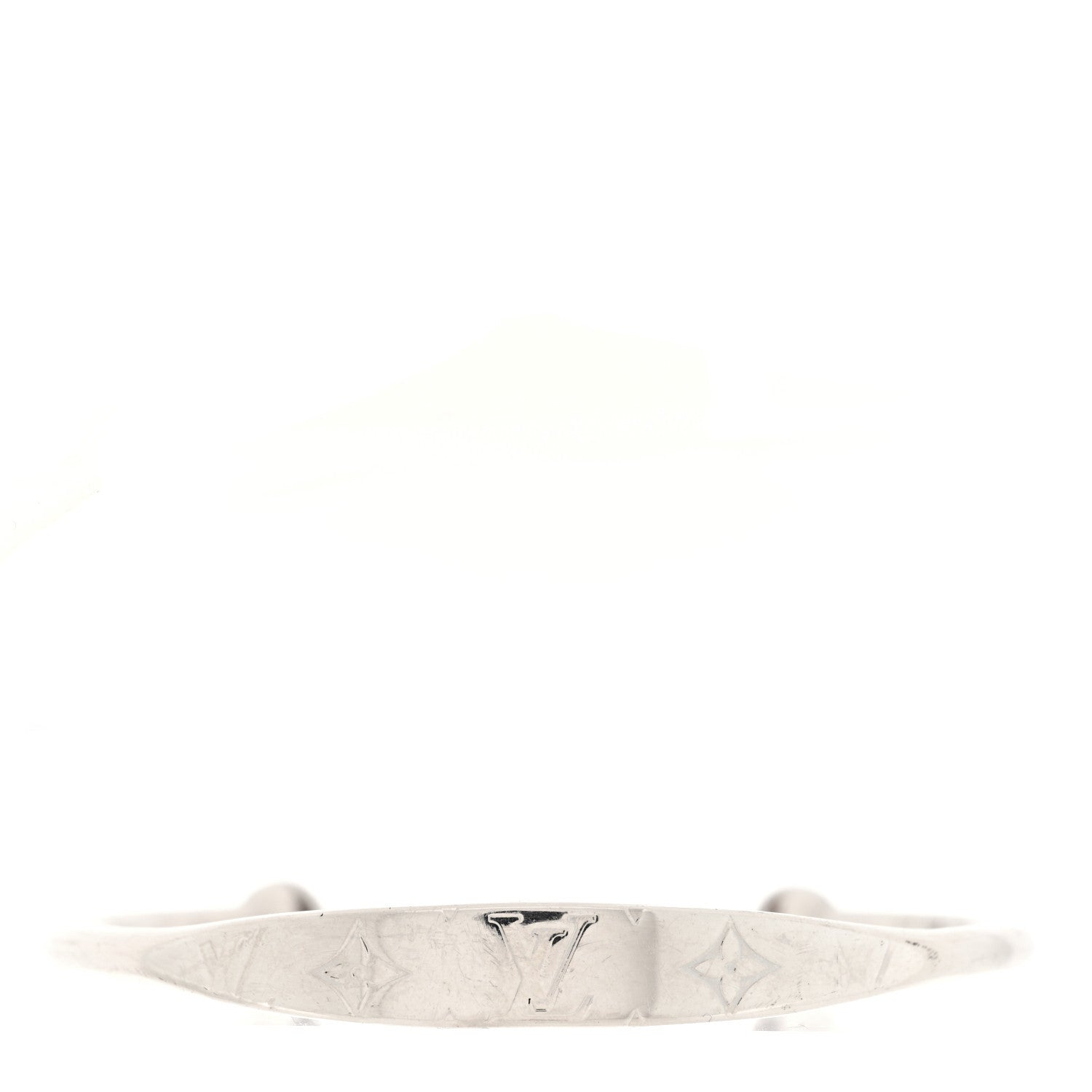 Louis Vuitton Brass Monogram Jonc Cuff L Silver 1 of 5