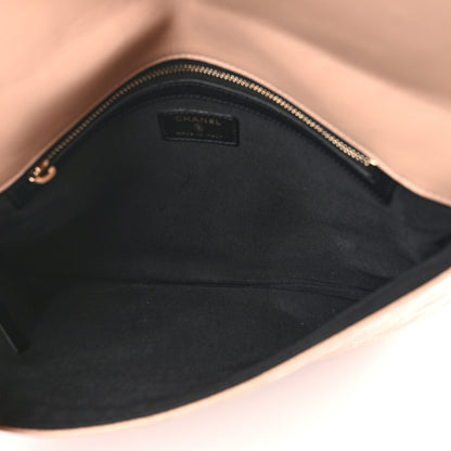 Chanel Caviar Quilted Filigree Flap Pouch Beige Black 5 of 8