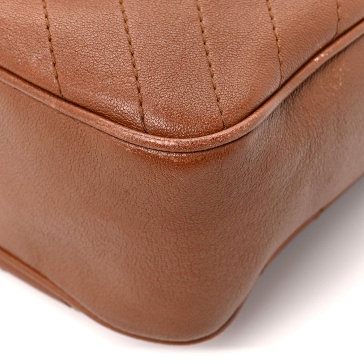 Sakai Be Green Calfskin Diagonal Stitched Small Blondie Shoulder Bag Cuir