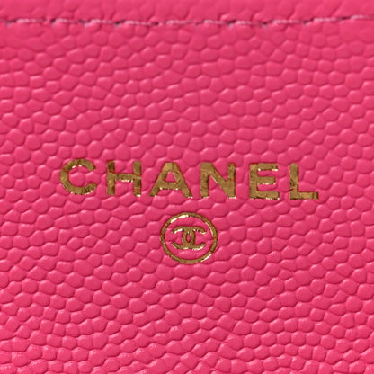 Chanel Caviar Quilted Flap Card Holder Wallet Pink 6 of 9