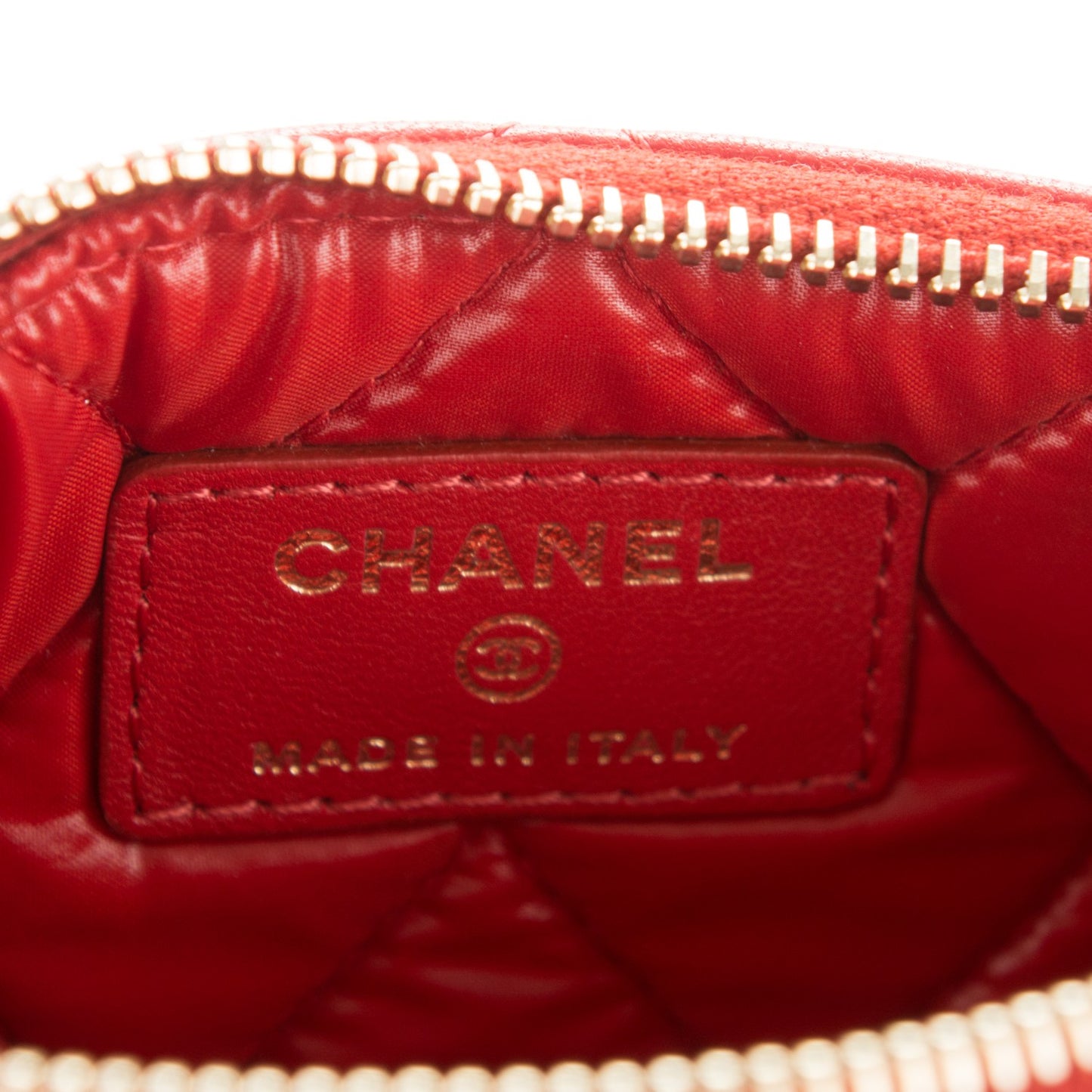 Lambskin Quilted Casino Coin Purse Red