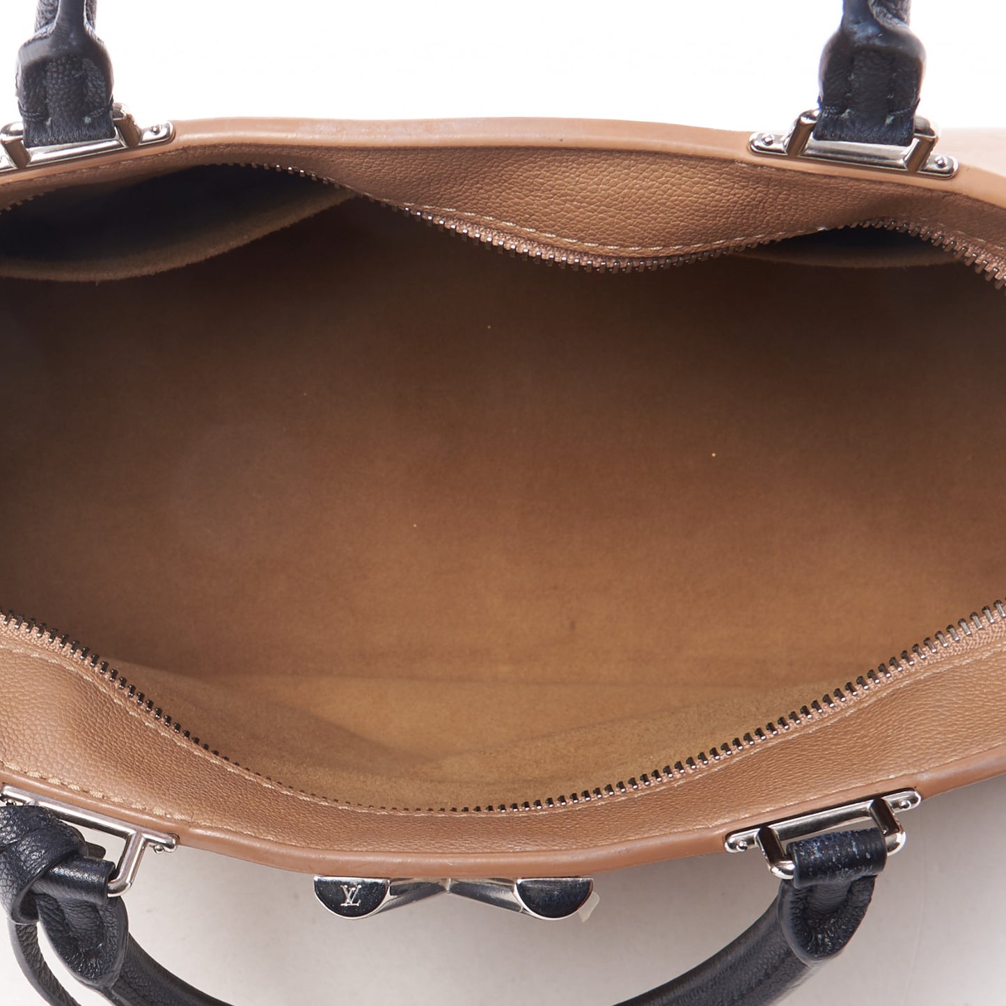 Monogram Cuir Plume Very One Zipped Tote Sesame Creme
