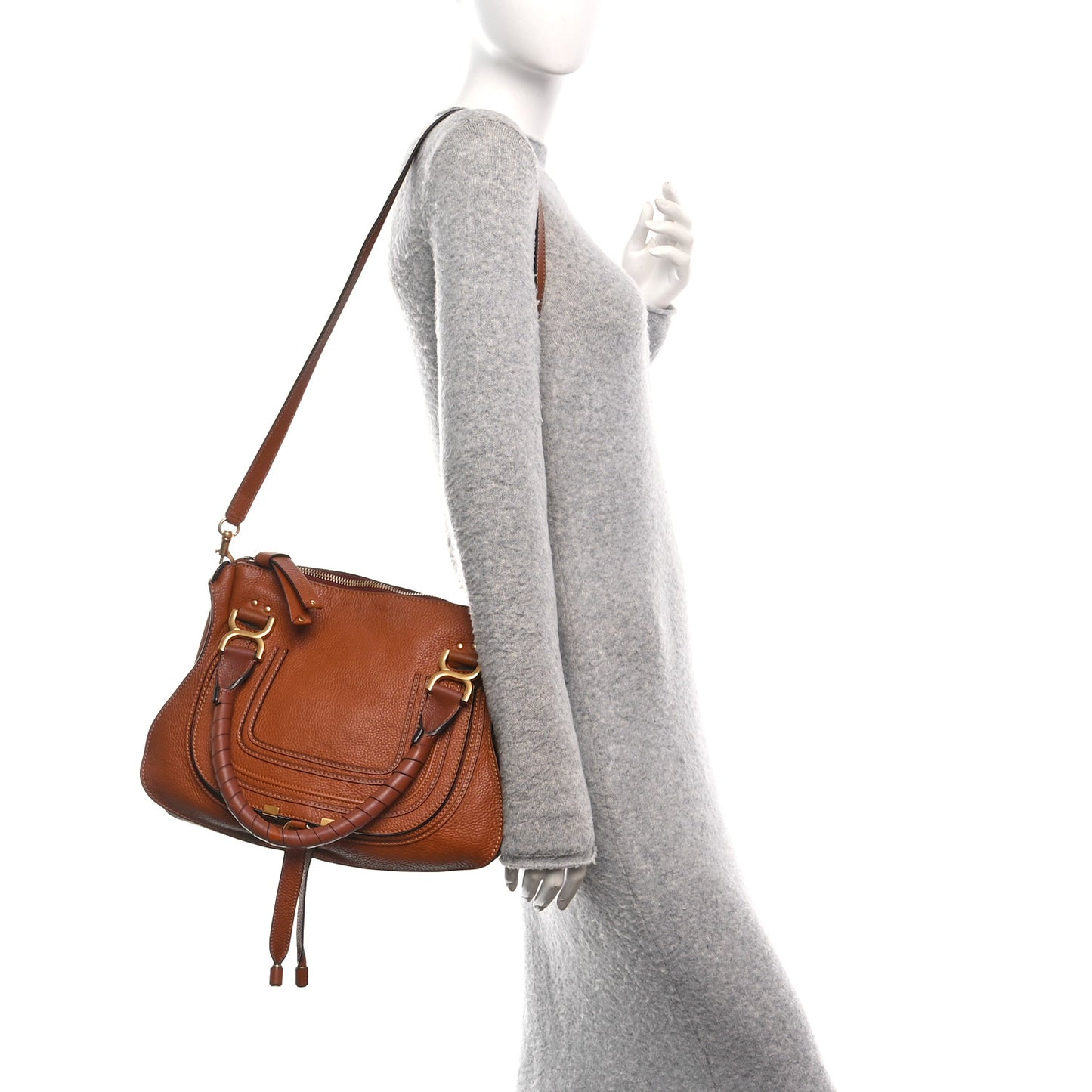 Calfskin Medium Marcie Satchel Tan