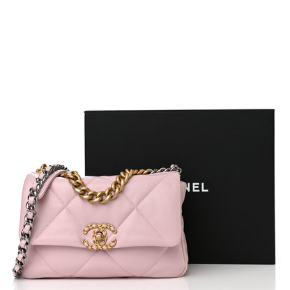 Chanel Lambskin Quilted Medium Chanel 19 Flap Light Pink 12 of 12