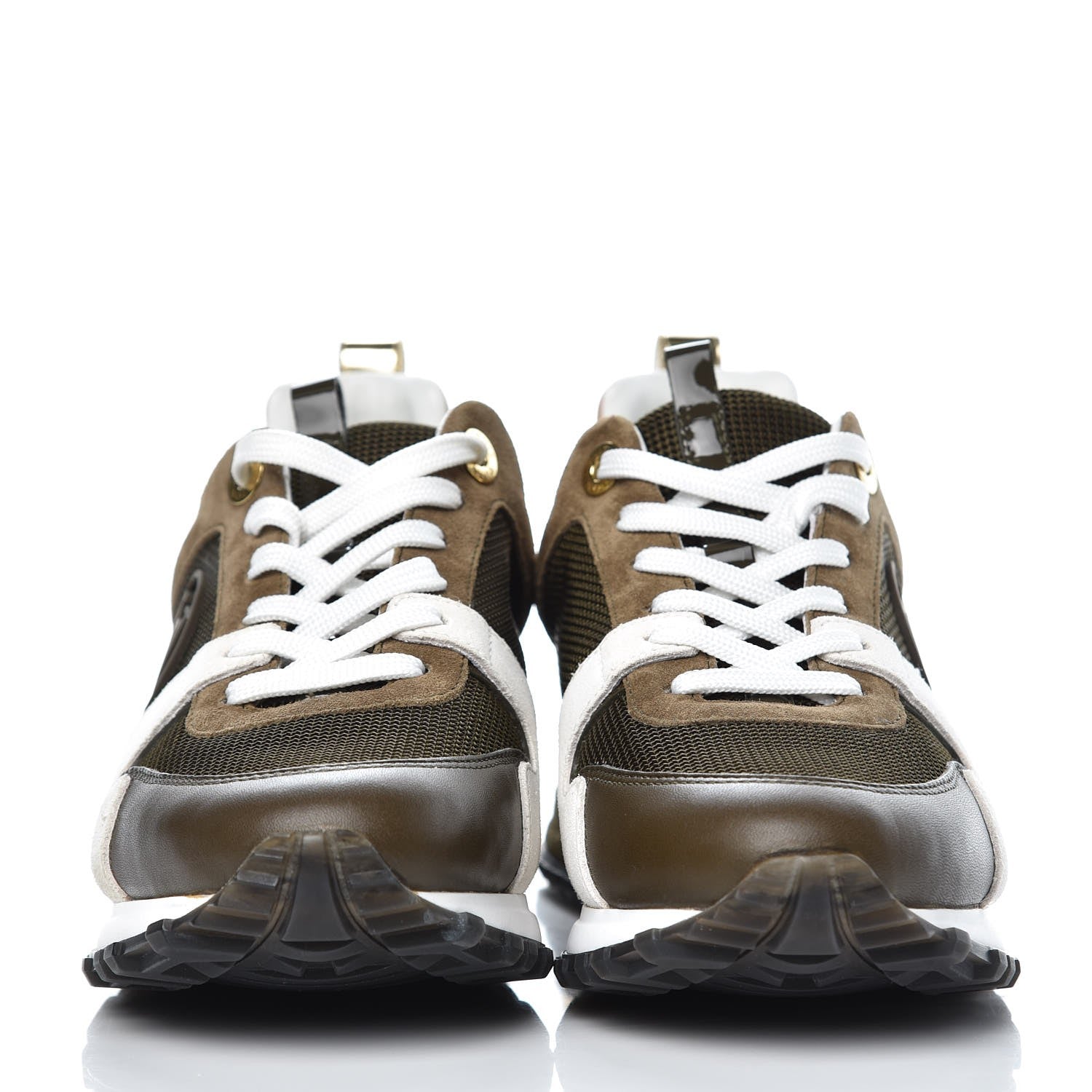 Louis Vuitton Suede Calfskin Run Away Sneakers 36 Kaki 2 of 11