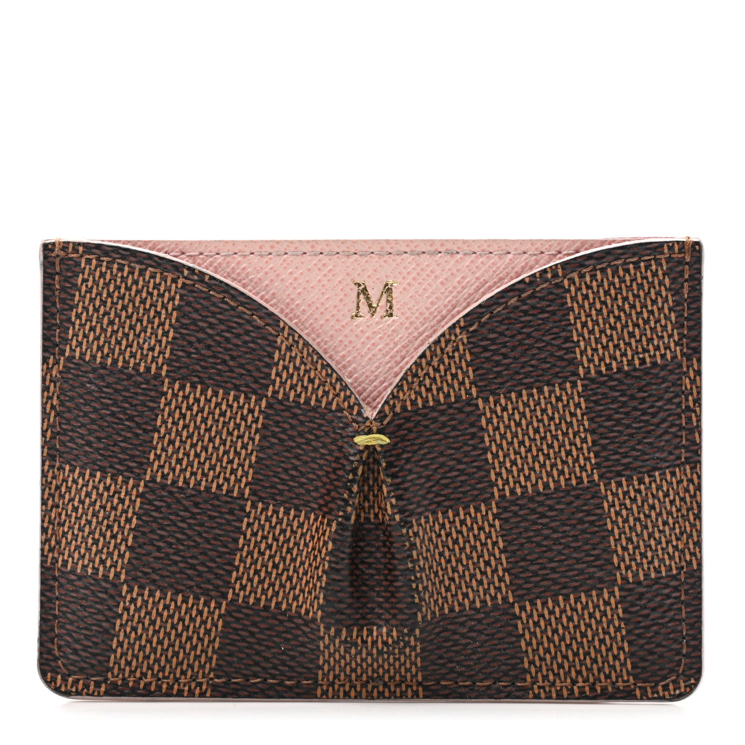 Louis Vuitton Damier Ebene Caissa Card Holder Rose Ballerine 1 of 9