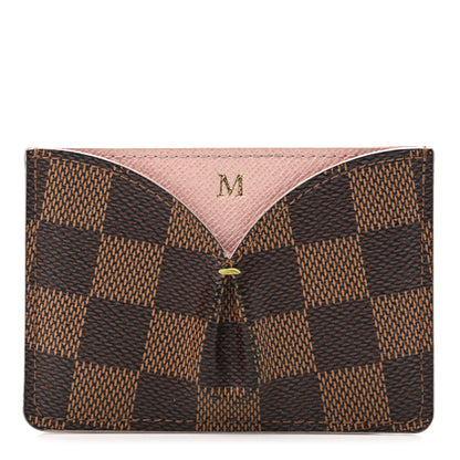 Louis Vuitton Damier Ebene Caissa Card Holder Rose Ballerine 1 of 9