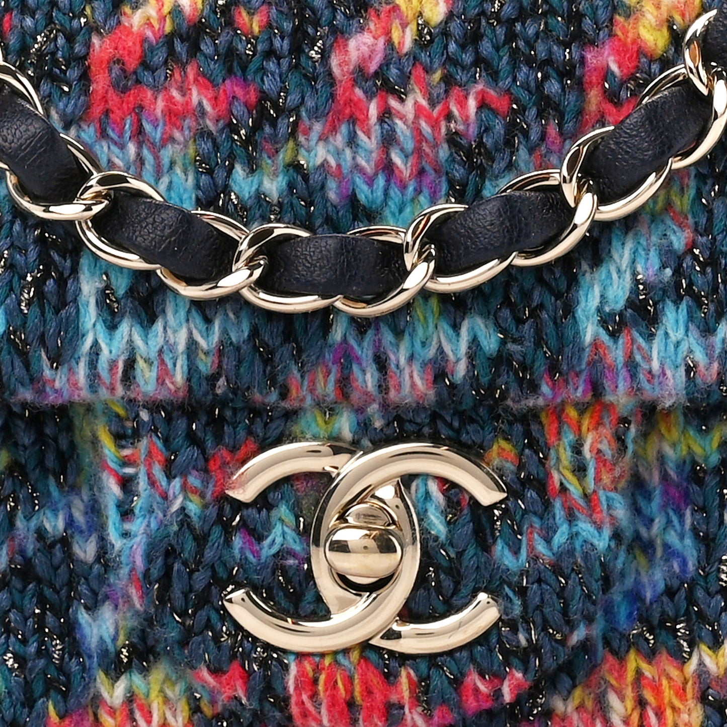 Knit Mini Rectangular Flap Multicolor