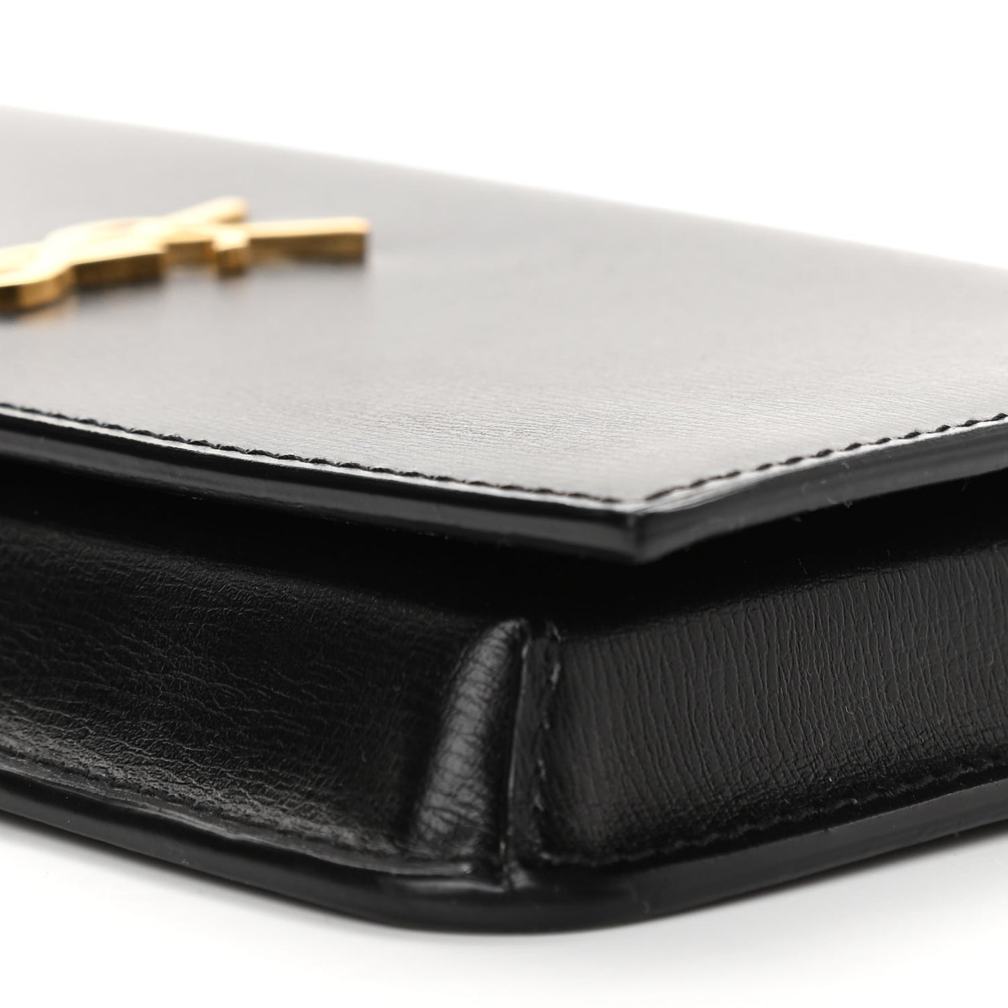 Smooth Calfskin Monogram Phone Holder Crossbody Black