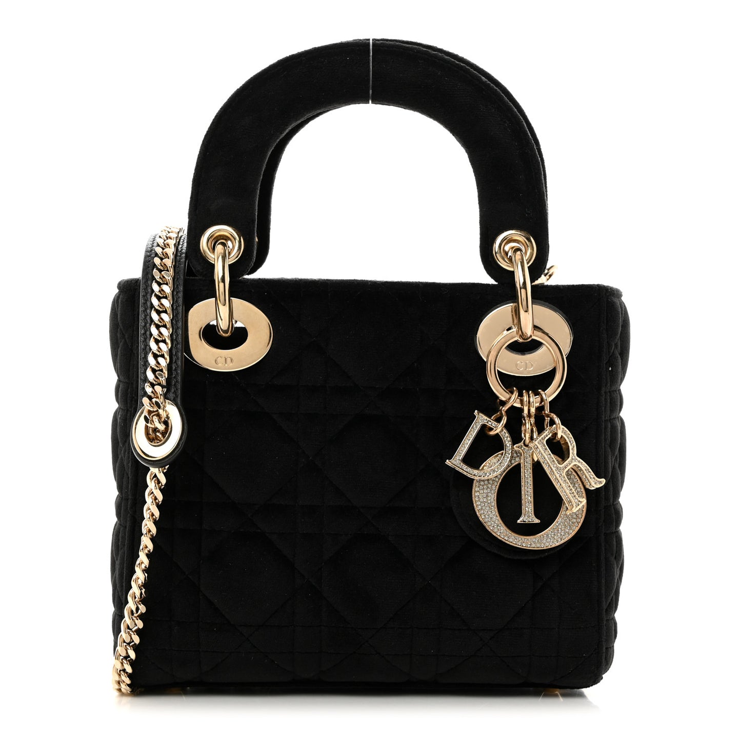 Velvet Mini Lady Dior Black