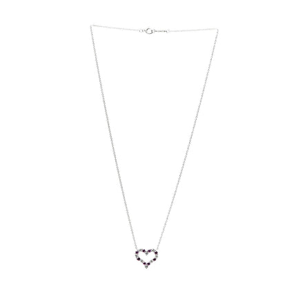 Tiffany Platinum Diamond Pink Sapphire Heart Pendant Necklace 2 of 5