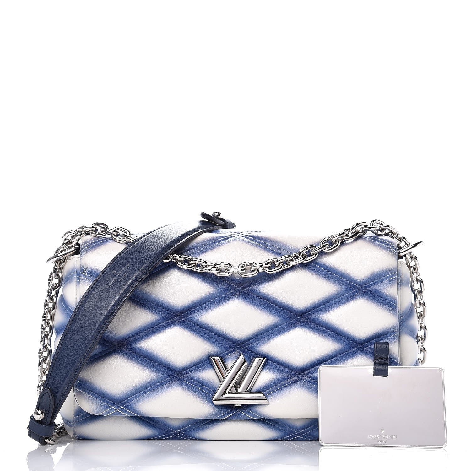 Louis Vuitton Lambskin Malletage Contraste GO-14 PM Blue 3 of 23