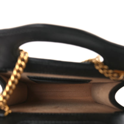 Gucci Calfskin Matelasse Mini GG Marmont Top Slip Handle Crossbody Bag Black 5 of 9