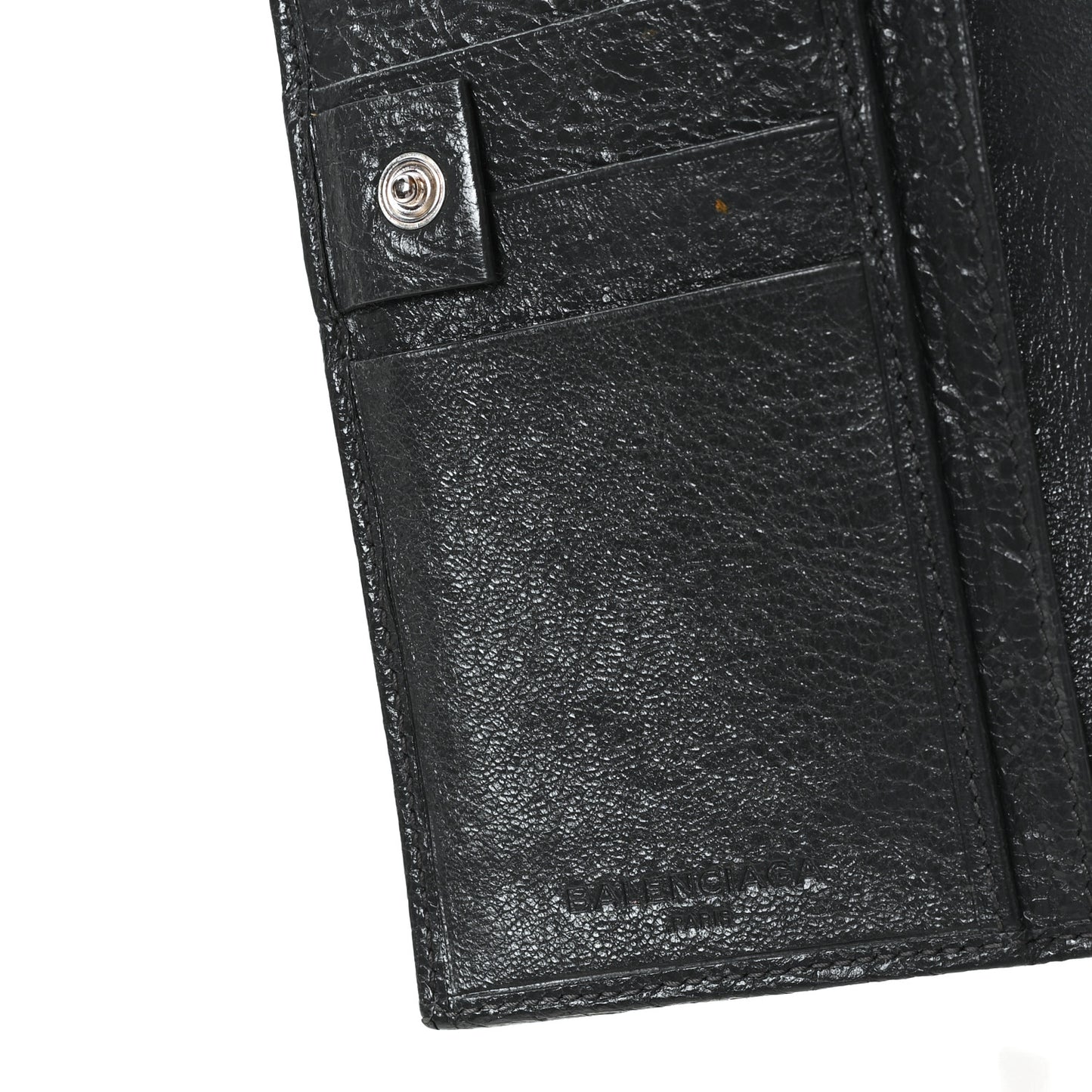 Agneau Classic Silver Hardware Money Wallet Gris Fossile