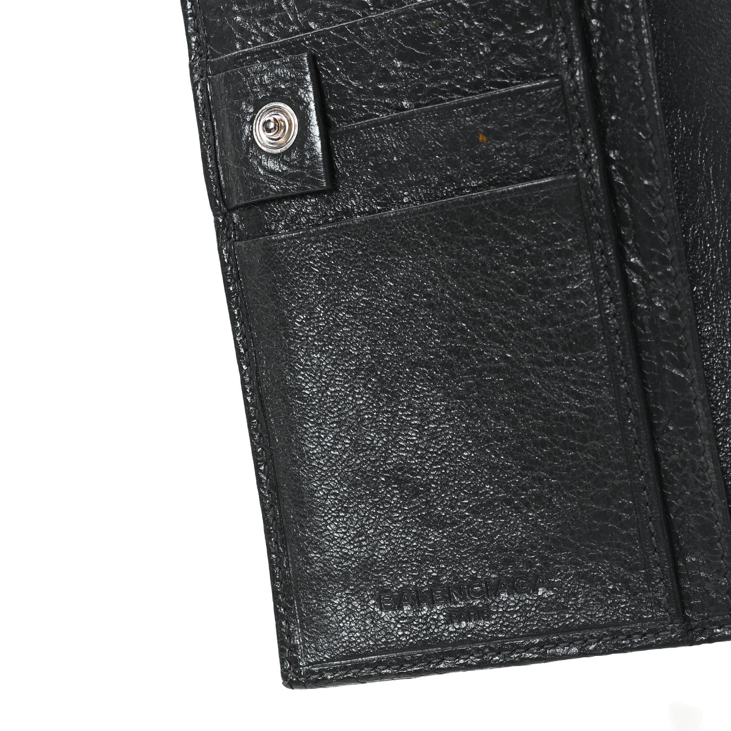 Balenciaga Agneau Classic Silver Hardware Money Wallet Gris Fossile 6 of 7