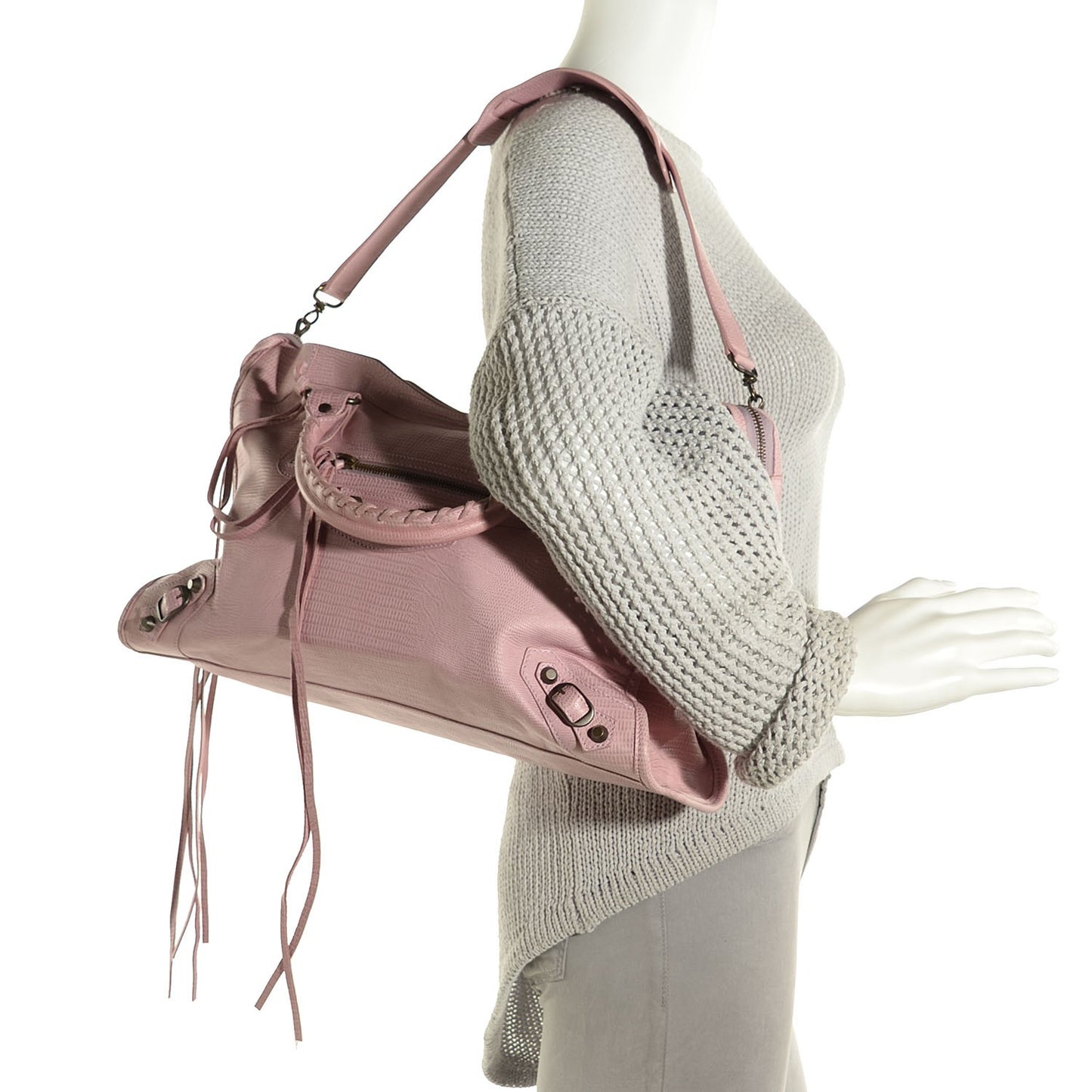 Agneau Classic Hardware Lizard Embossed City Parme