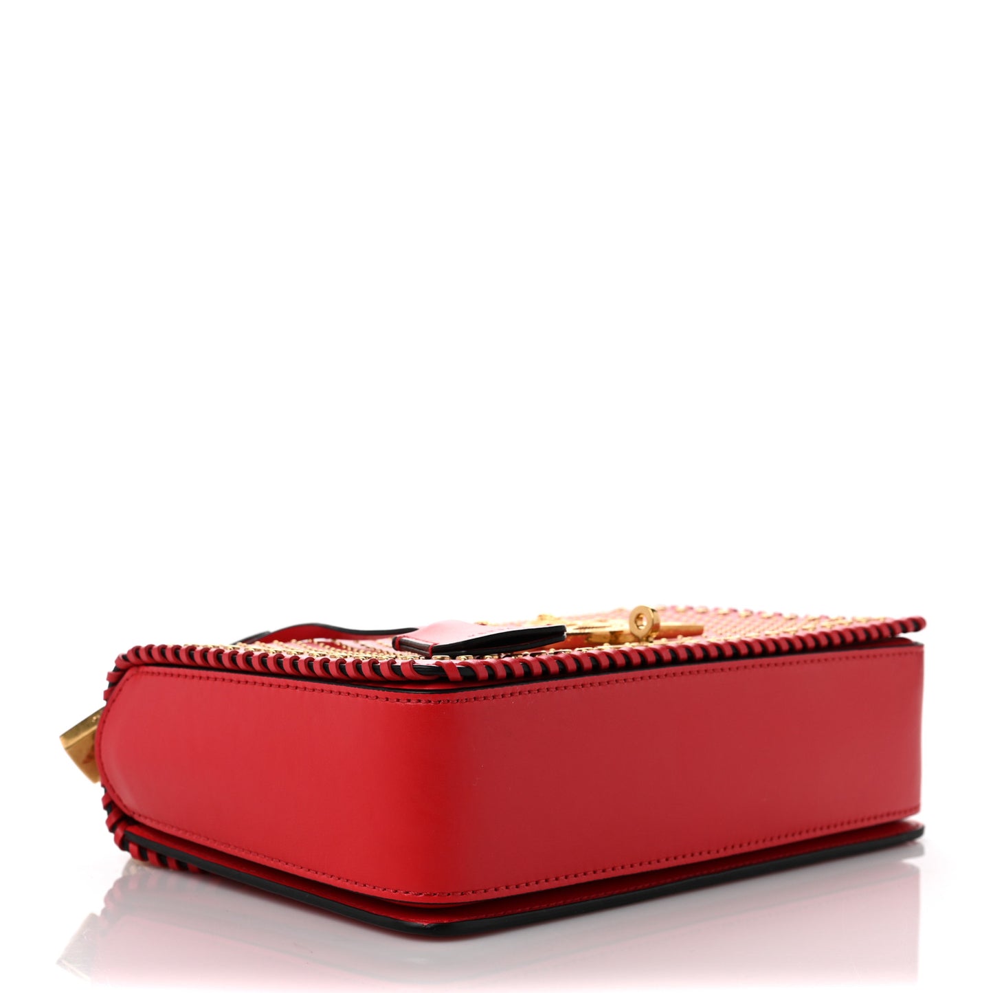 Nappa Whipstitch Icon Western Chain Shoulder Bag Red