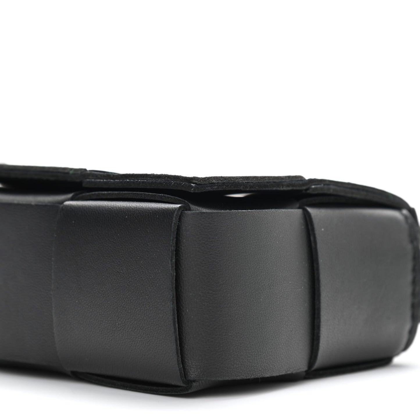 Lambskin Maxi Intrecciato Extra Mini Cassette Crossbody Bag Black