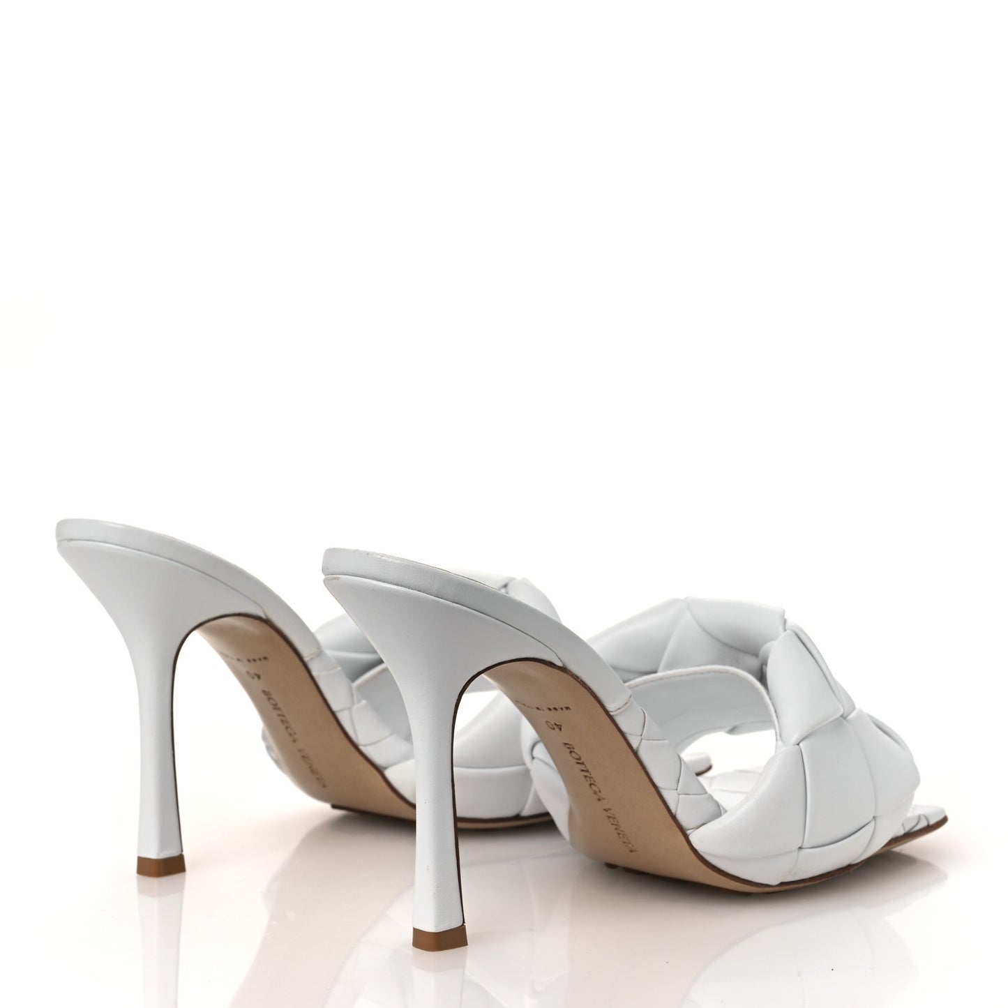 Nappa Maxi Intrecciato Lido 90mm Mule Sandals 40 Optic White