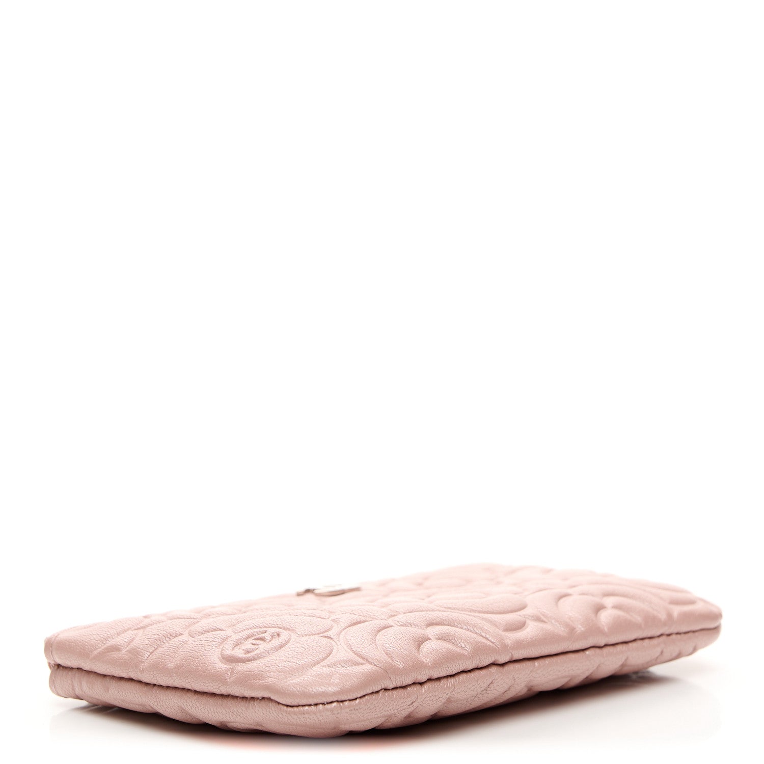 Chanel Goatskin Camellia Embossed Cosmetic Pouch Light Pink 4 of 10